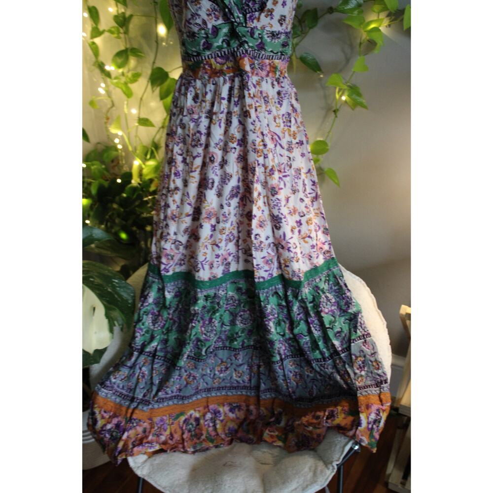 Angie Boho Floral Maxi Dress NWT | Smocked Back | Cottagecore Festival Dress - Picture 8 of 10